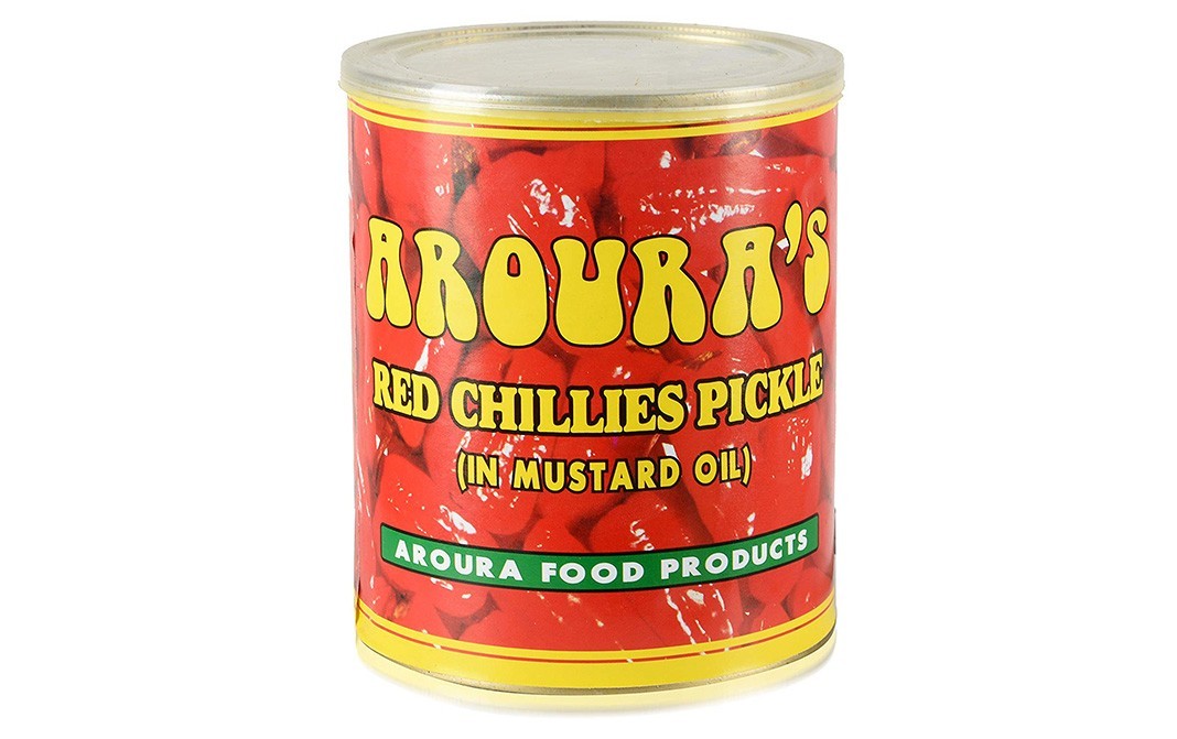 Aroura Red Chillies Pickle (In Mustard Oil)   Tin  800 grams